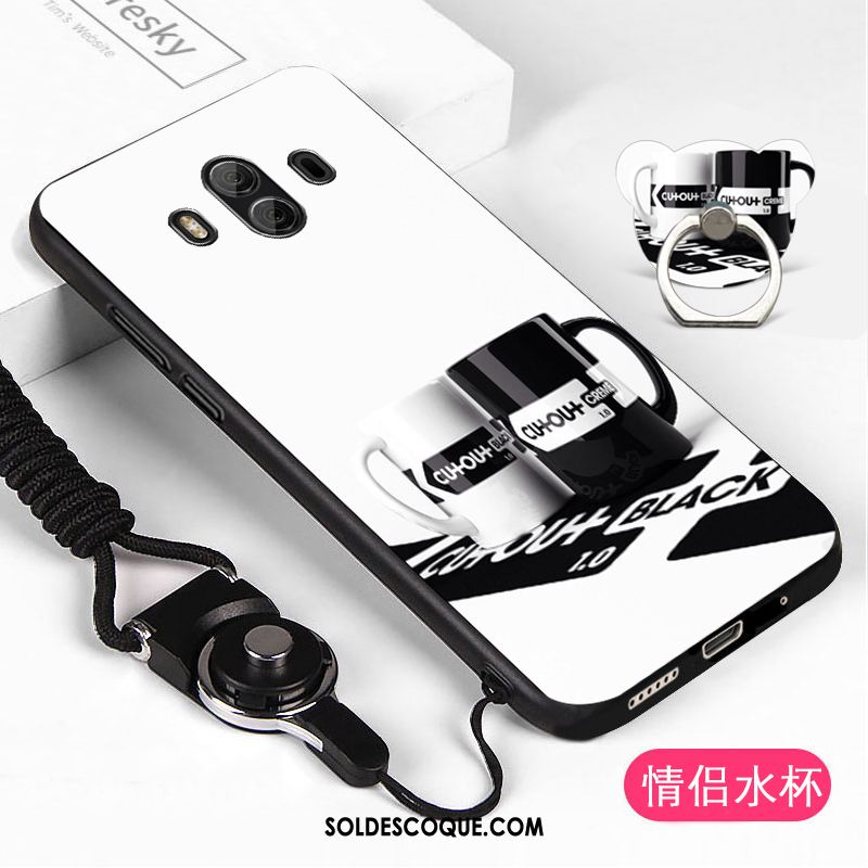 Coque Huawei Mate 10 Charmant Incassable Blanc Cou Suspendu Ornements Suspendus Pas Cher