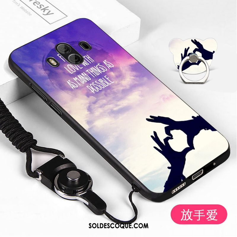 Coque Huawei Mate 10 Charmant Incassable Blanc Cou Suspendu Ornements Suspendus Pas Cher