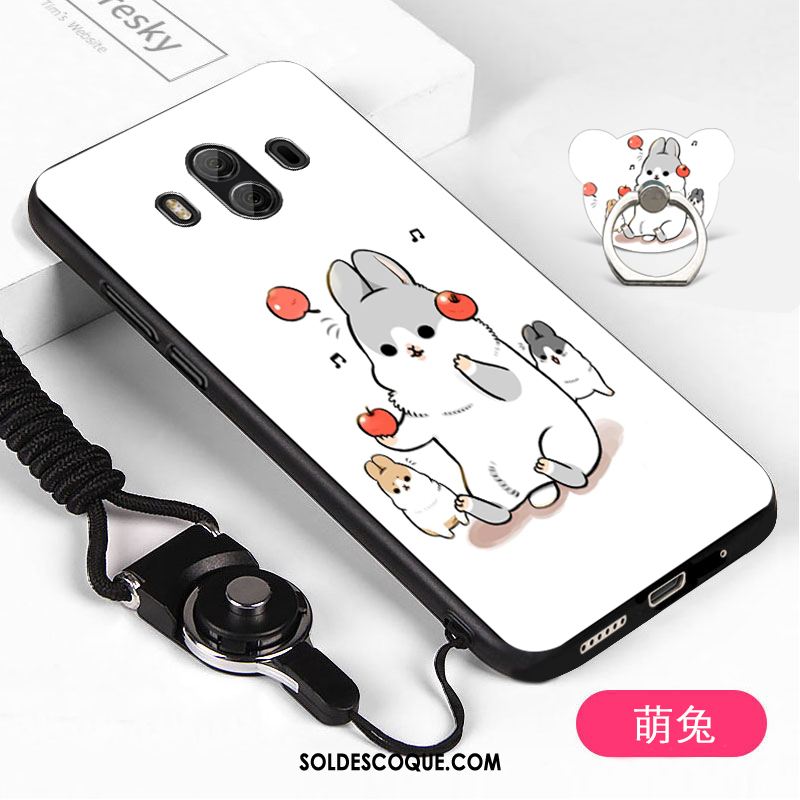 Coque Huawei Mate 10 Charmant Incassable Blanc Cou Suspendu Ornements Suspendus Pas Cher