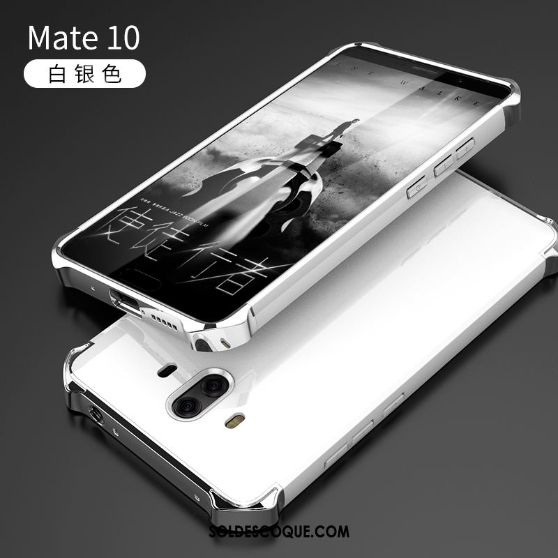 Coque Huawei Mate 10 Cool Luxe Téléphone Portable Incassable Argent Pas Cher