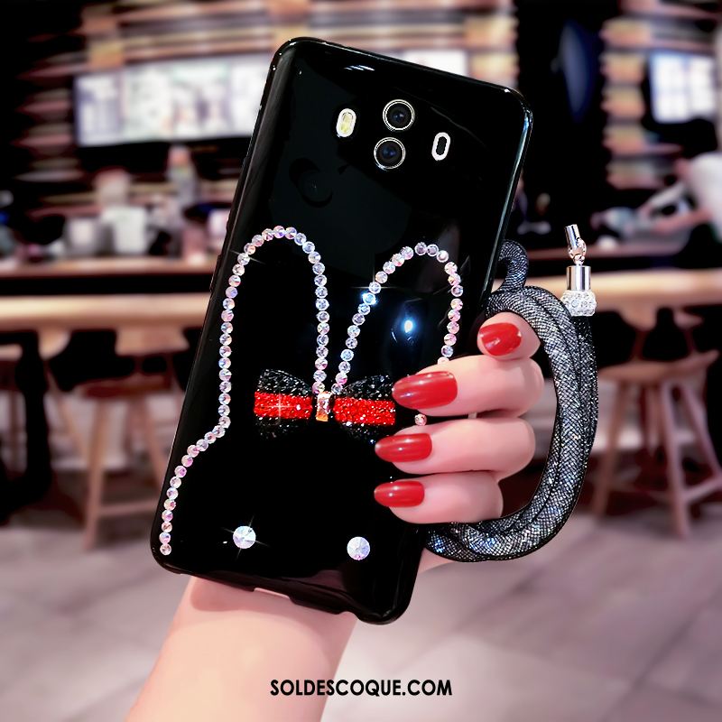 Coque Huawei Mate 10 Cool Téléphone Portable Noir Strass Soldes