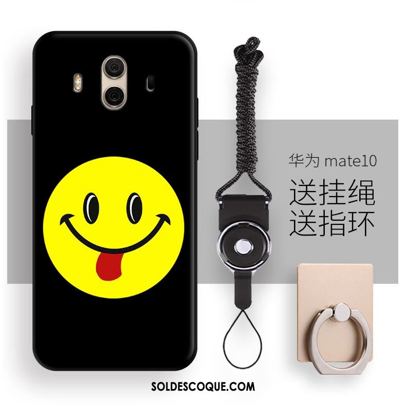 Coque Huawei Mate 10 Créatif Protection Souriant Téléphone Portable Noir France