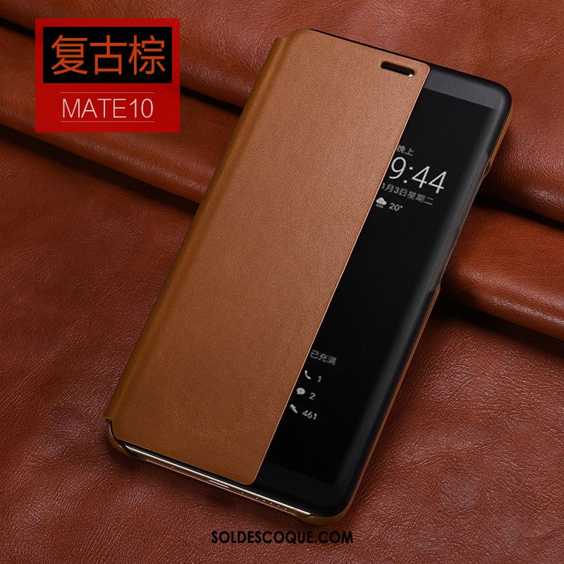 Coque Huawei Mate 10 Cuir Véritable Téléphone Portable Étui En Cuir Vintage En Vente