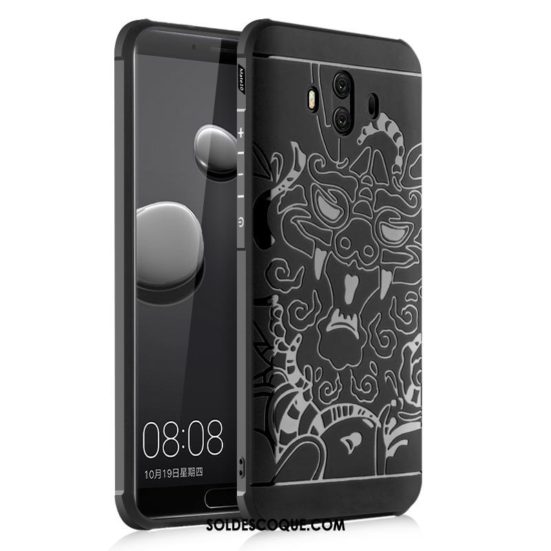 Coque Huawei Mate 10 Délavé En Daim Silicone Gris Dragon Tout Compris En Ligne