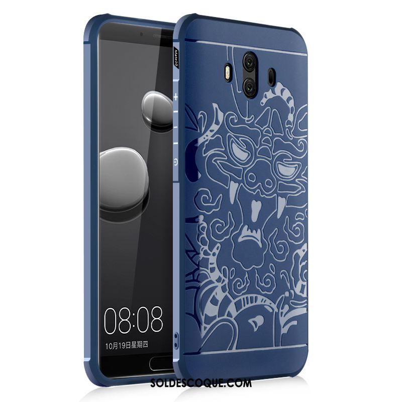 Coque Huawei Mate 10 Délavé En Daim Silicone Gris Dragon Tout Compris En Ligne