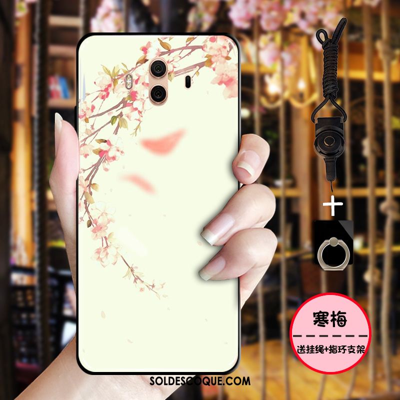 Coque Huawei Mate 10 Délavé En Daim Vert Style Chinois Protection Étui France