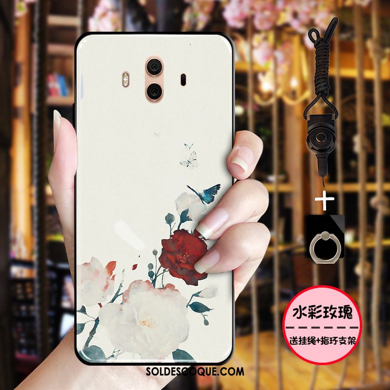 Coque Huawei Mate 10 Délavé En Daim Vert Style Chinois Protection Étui France