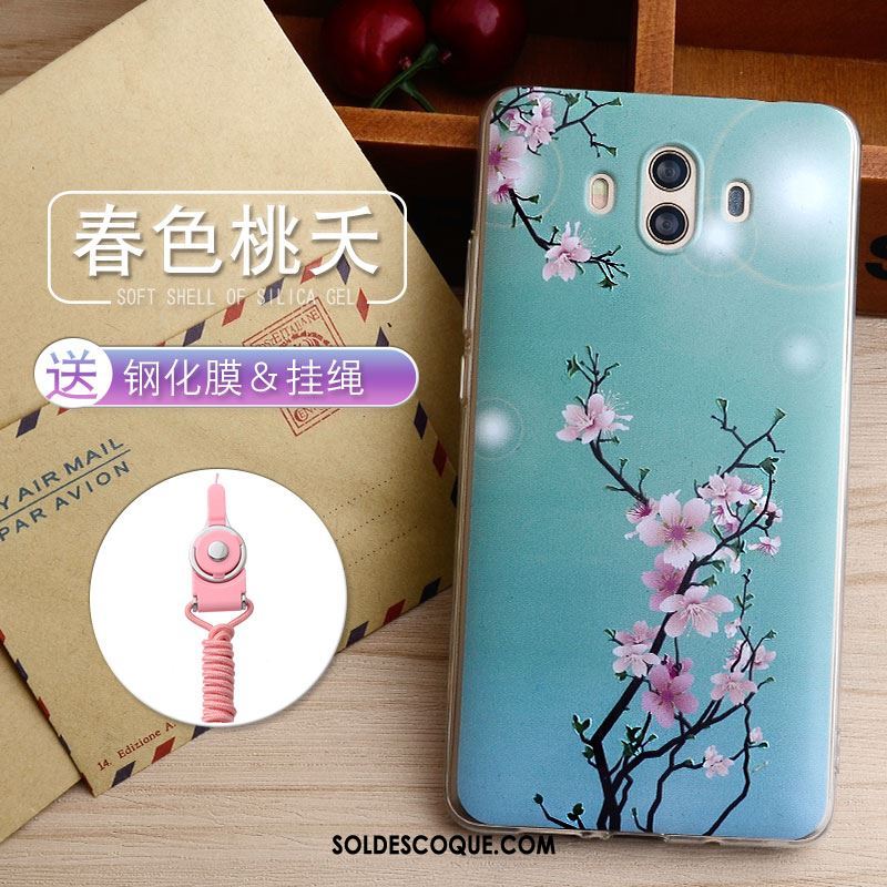 Coque Huawei Mate 10 Gaufrage Silicone Téléphone Portable Fluide Doux Incassable Soldes
