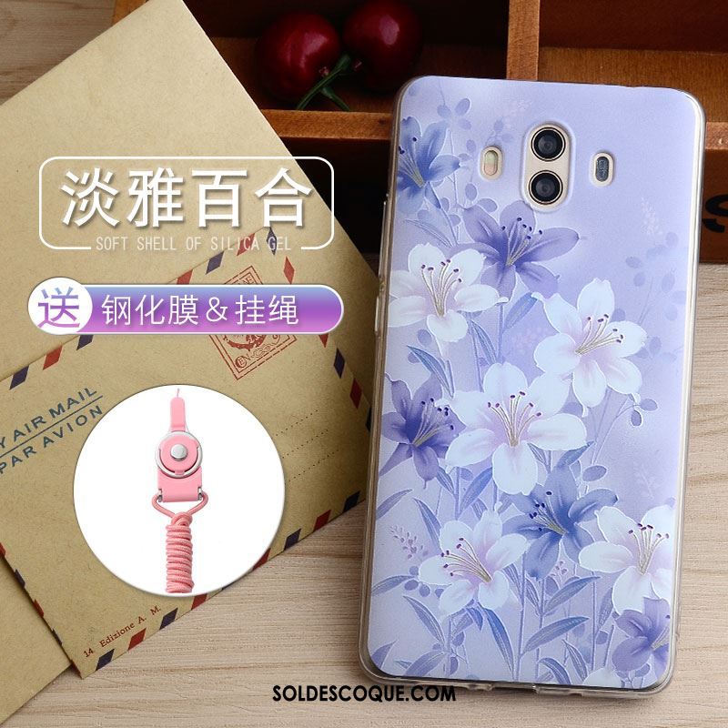 Coque Huawei Mate 10 Gaufrage Silicone Téléphone Portable Fluide Doux Incassable Soldes