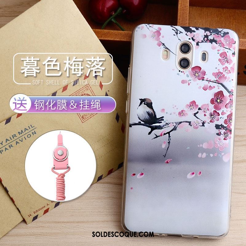 Coque Huawei Mate 10 Gaufrage Silicone Téléphone Portable Fluide Doux Incassable Soldes