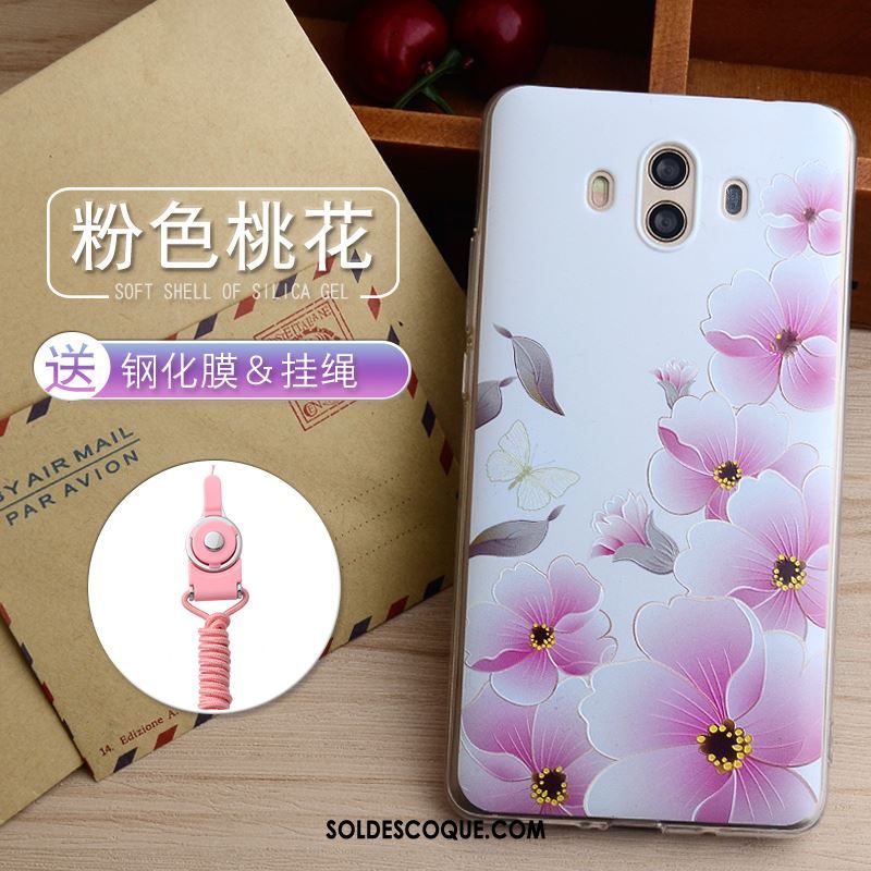 Coque Huawei Mate 10 Gaufrage Silicone Téléphone Portable Fluide Doux Incassable Soldes