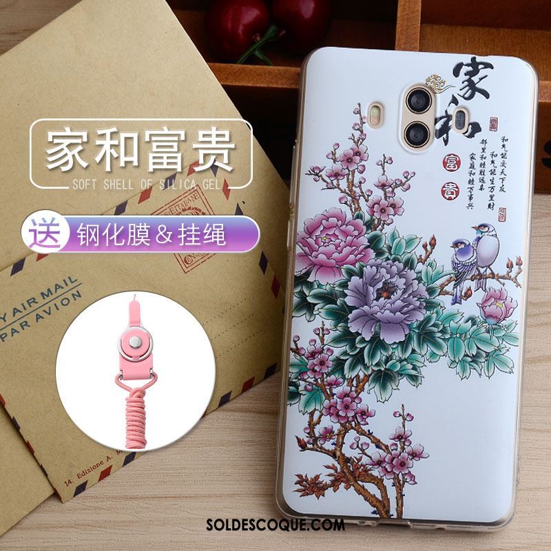 Coque Huawei Mate 10 Gaufrage Silicone Téléphone Portable Fluide Doux Incassable Soldes