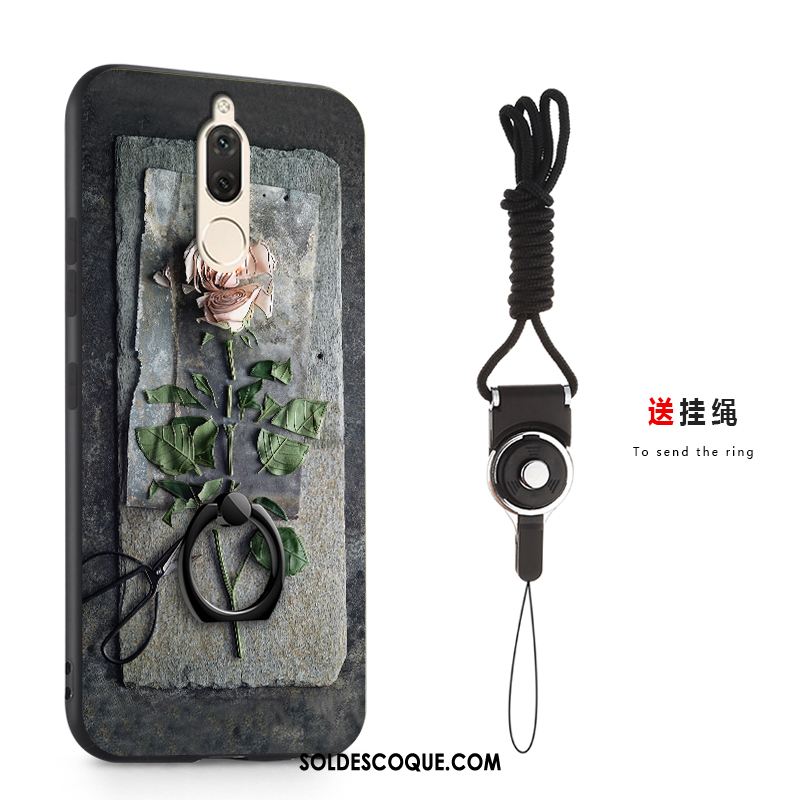 Coque Huawei Mate 10 Lite Dessin Animé Téléphone Portable Noir Tout Compris Anneau Soldes