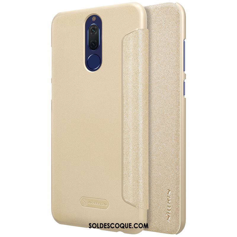 Coque Huawei Mate 10 Lite Délavé En Daim Protection Très Mince Gris Étui En Cuir Pas Cher