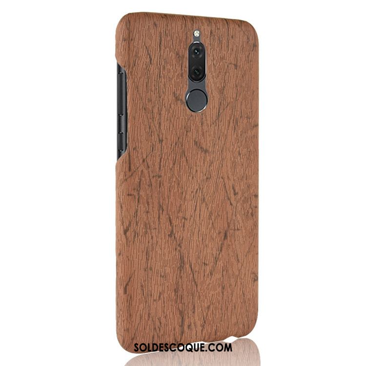 Coque Huawei Mate 10 Lite Grain De Bois Cuir Qualité Téléphone Portable Marron En Ligne