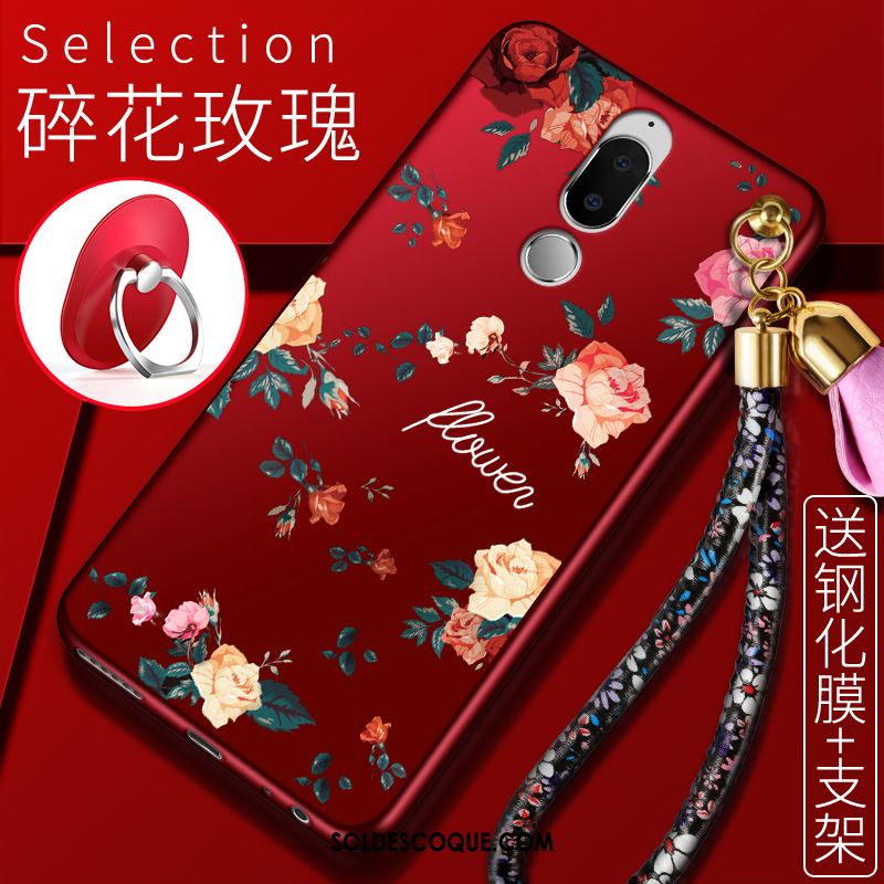 Coque Huawei Mate 10 Lite Membrane Téléphone Portable Anneau Incassable Rouge Housse En Vente