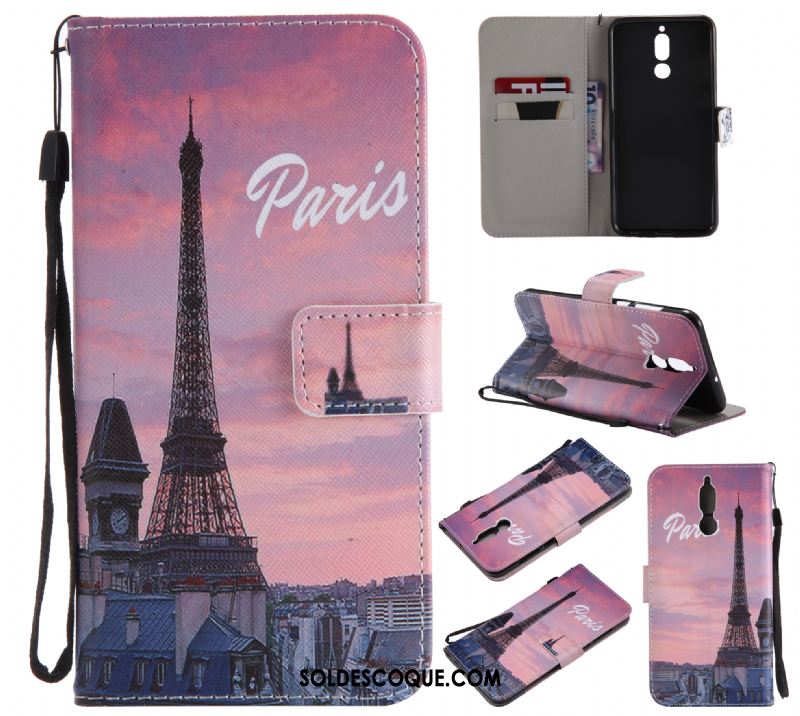 Coque Huawei Mate 10 Lite Peinture Dessin Animé Étui Rose Étui En Cuir En Vente