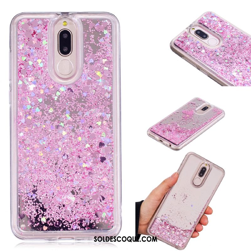 Coque Huawei Mate 10 Lite Rose Placage Téléphone Portable Miroir Quicksand En Ligne