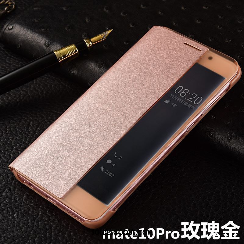 Coque Huawei Mate 10 Pro Clamshell Téléphone Portable Noir Étui En Cuir En Ligne