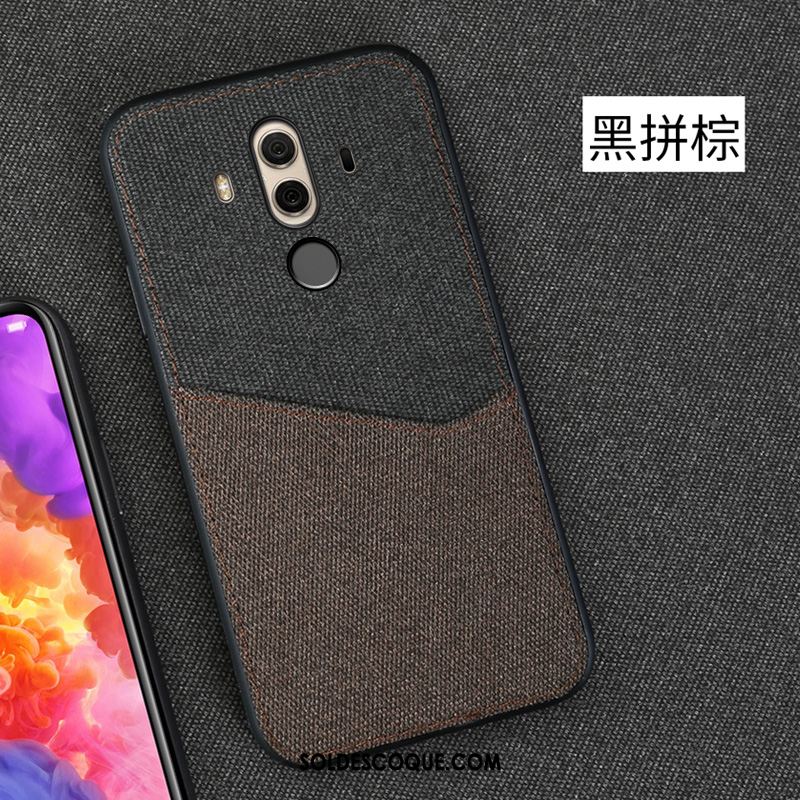 Coque Huawei Mate 10 Pro Gris À Bord Téléphone Portable Flanelle Étui Pas Cher