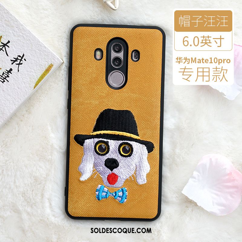 Coque Huawei Mate 10 Pro Incassable Jaune Personnalité Difficile Broderie En Ligne