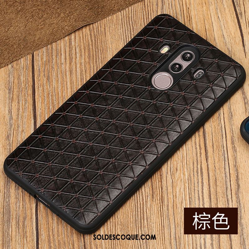 Coque Huawei Mate 10 Pro Nouveau Téléphone Portable Noir Cuir Véritable Légères En Ligne