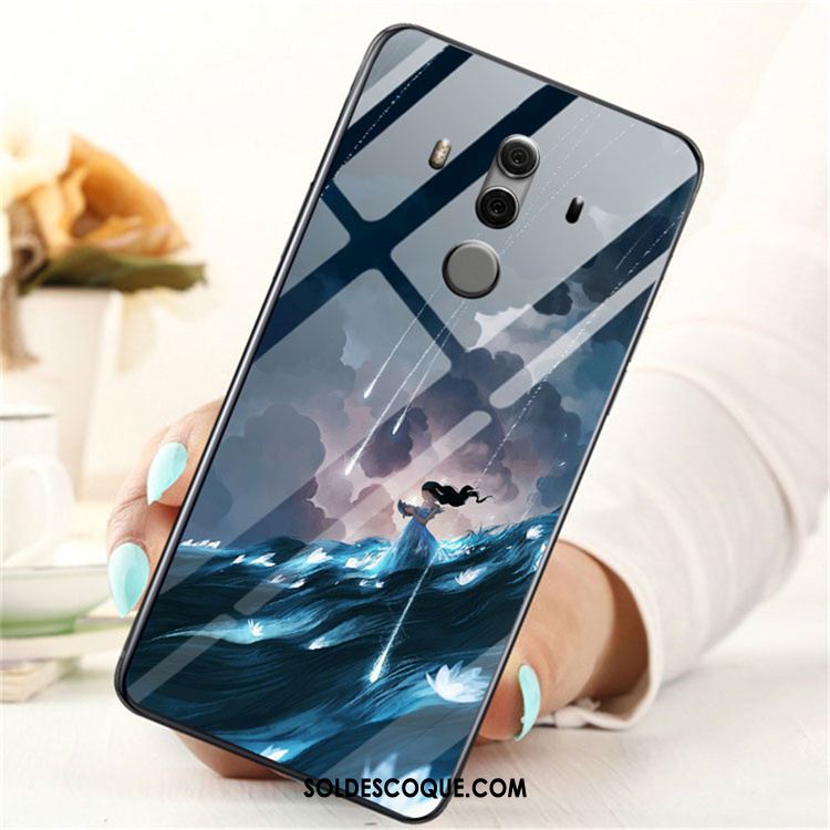 Coque Huawei Mate 10 Pro Personnalité Tout Compris Verre Trempé Noir Téléphone Portable Housse Pas Cher