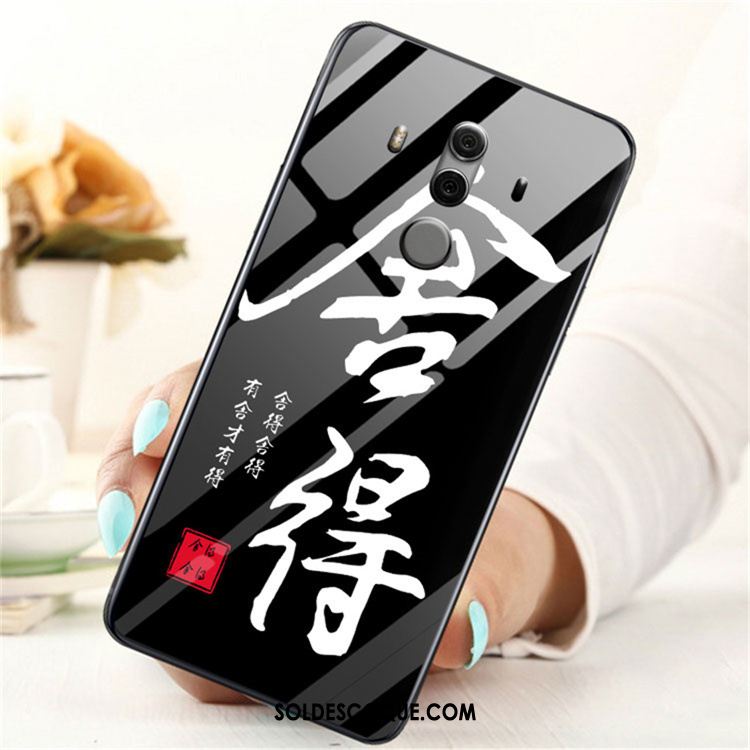 Coque Huawei Mate 10 Pro Personnalité Tout Compris Verre Trempé Noir Téléphone Portable Housse Pas Cher