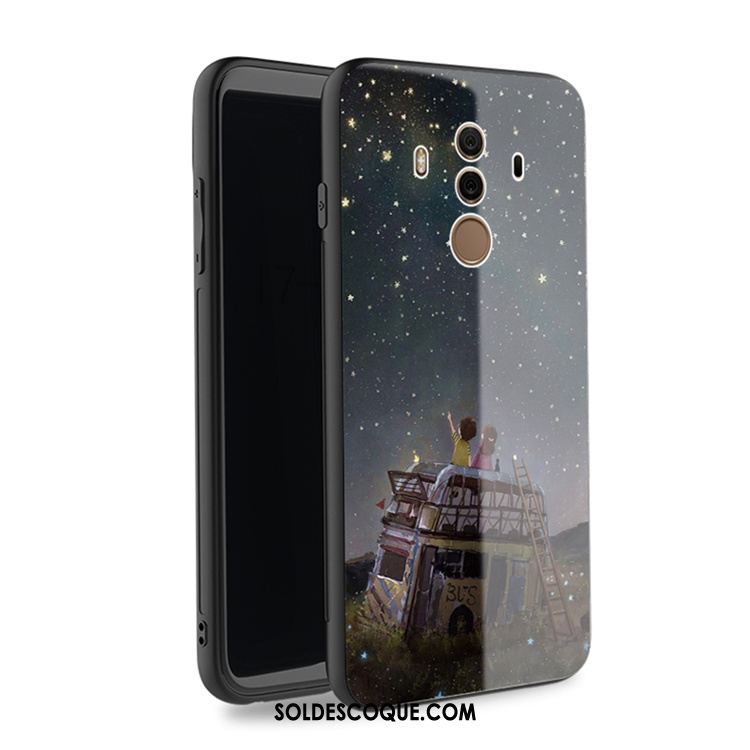 Coque Huawei Mate 10 Pro Rose Tout Compris Dessin Animé Couvercle Arrière Étui Pas Cher