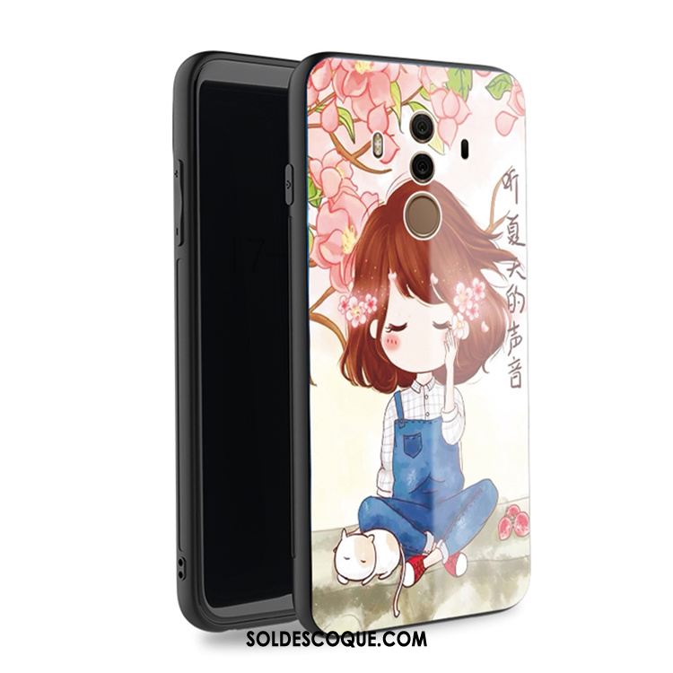 Coque Huawei Mate 10 Pro Rose Tout Compris Dessin Animé Couvercle Arrière Étui Pas Cher