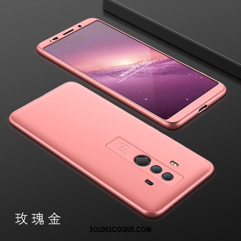 Coque Huawei Mate 10 Pro Rouge Téléphone Portable Noir Étui Délavé En Daim Housse Pas Cher