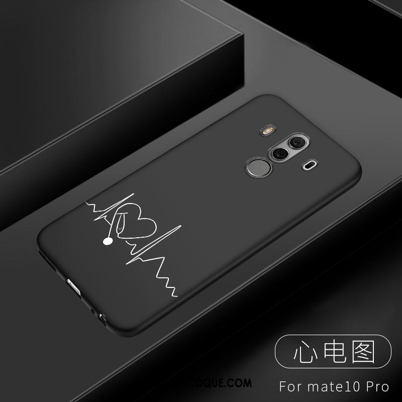Coque Huawei Mate 10 Pro Tout Compris Personnalité Noir Fluide Doux Étui En Ligne