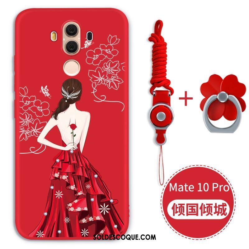 Coque Huawei Mate 10 Pro Très Mince Étui Fluide Doux Rouge Téléphone Portable Pas Cher