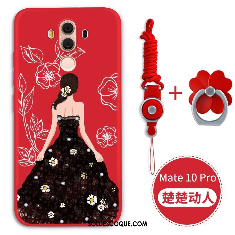 Coque Huawei Mate 10 Pro Très Mince Étui Fluide Doux Rouge Téléphone Portable Pas Cher