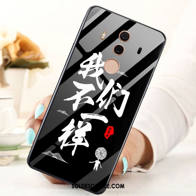 Coque Huawei Mate 10 Pro Téléphone Portable Noir Incassable Fluide Doux Verre Pas Cher