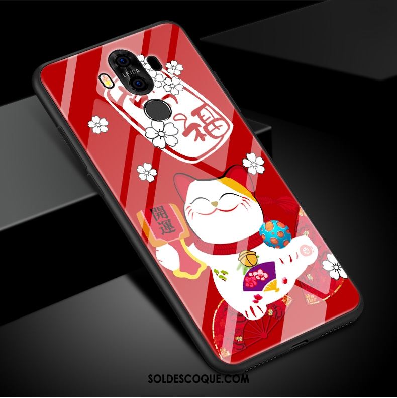 Coque Huawei Mate 10 Pro Téléphone Portable Rouge Chat Protection Richesse Pas Cher