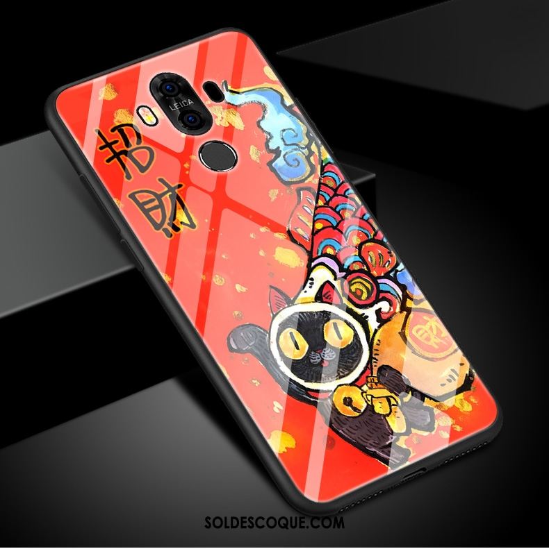 Coque Huawei Mate 10 Pro Téléphone Portable Rouge Chat Protection Richesse Pas Cher