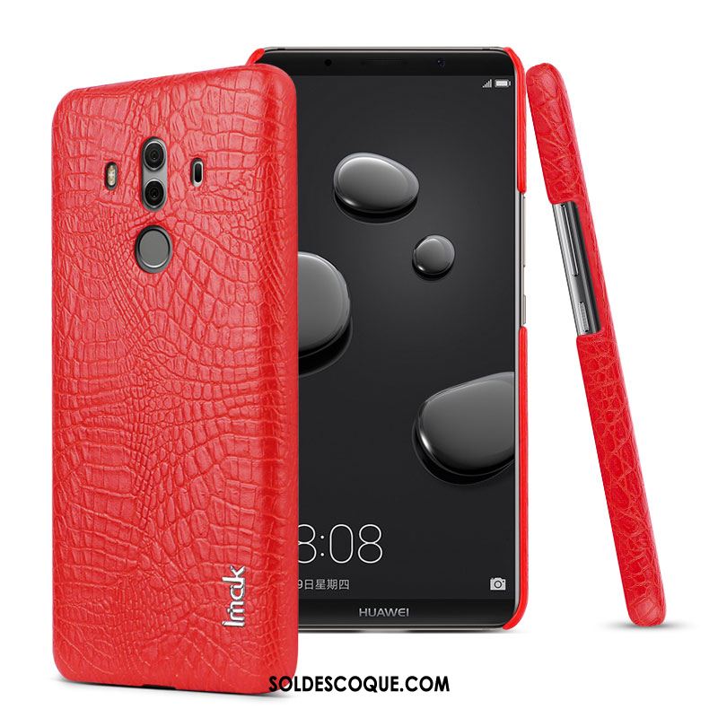 Coque Huawei Mate 10 Pro Téléphone Portable Similicuir Protection Noir Crocodile Modèle Soldes