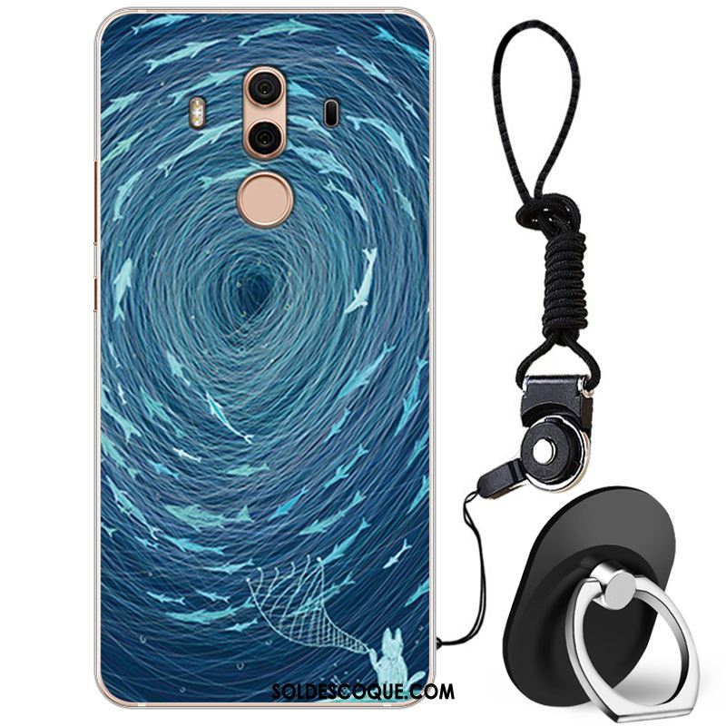 Coque Huawei Mate 10 Pro Étui Peinture Tendance Téléphone Portable Blanc Pas Cher