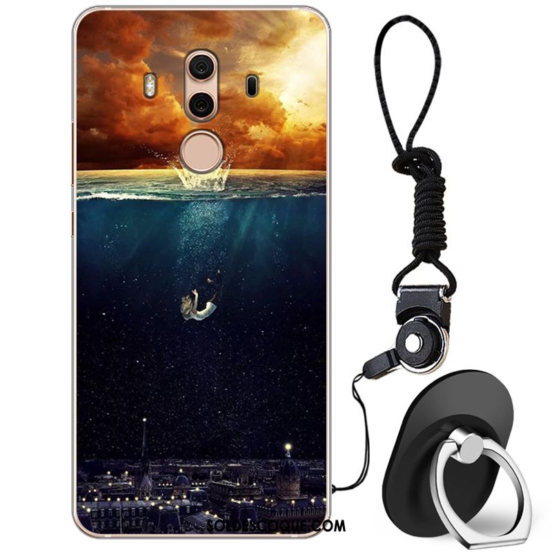 Coque Huawei Mate 10 Pro Étui Peinture Tendance Téléphone Portable Blanc Pas Cher