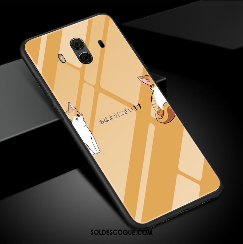 Coque Huawei Mate 10 Protection Fluide Doux Étui Jaune Verre France