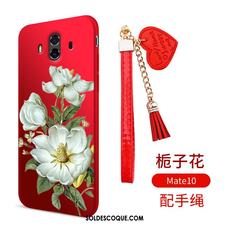 Coque Huawei Mate 10 Rouge Créatif Fluide Doux Tendance Téléphone Portable Soldes