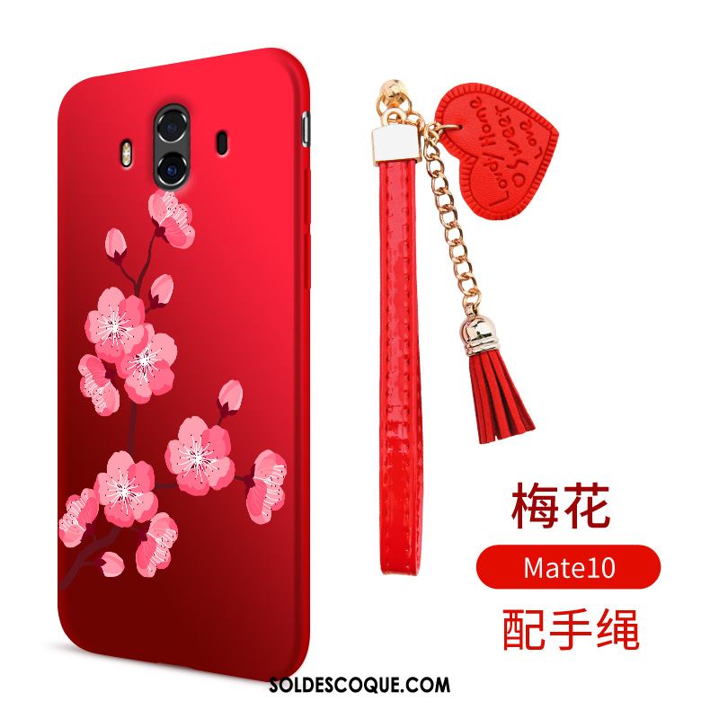 Coque Huawei Mate 10 Rouge Créatif Fluide Doux Tendance Téléphone Portable Soldes