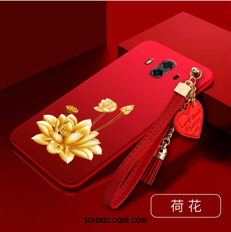 Coque Huawei Mate 10 Rouge Créatif Fluide Doux Tendance Téléphone Portable Soldes