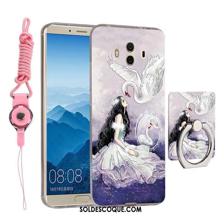 Coque Huawei Mate 10 Silicone Incassable Rose Téléphone Portable Fluide Doux Pas Cher