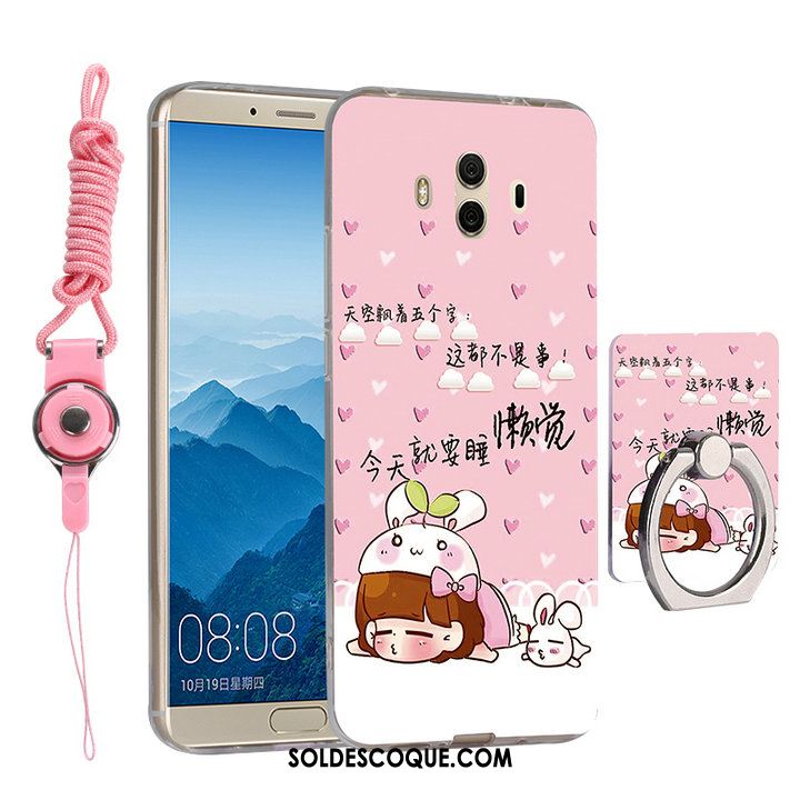 Coque Huawei Mate 10 Silicone Incassable Rose Téléphone Portable Fluide Doux Pas Cher