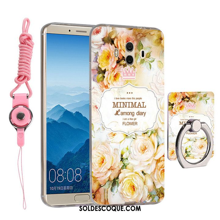 Coque Huawei Mate 10 Silicone Incassable Rose Téléphone Portable Fluide Doux Pas Cher