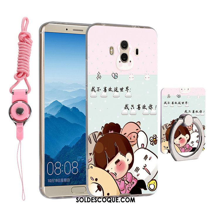 Coque Huawei Mate 10 Silicone Incassable Rose Téléphone Portable Fluide Doux Pas Cher