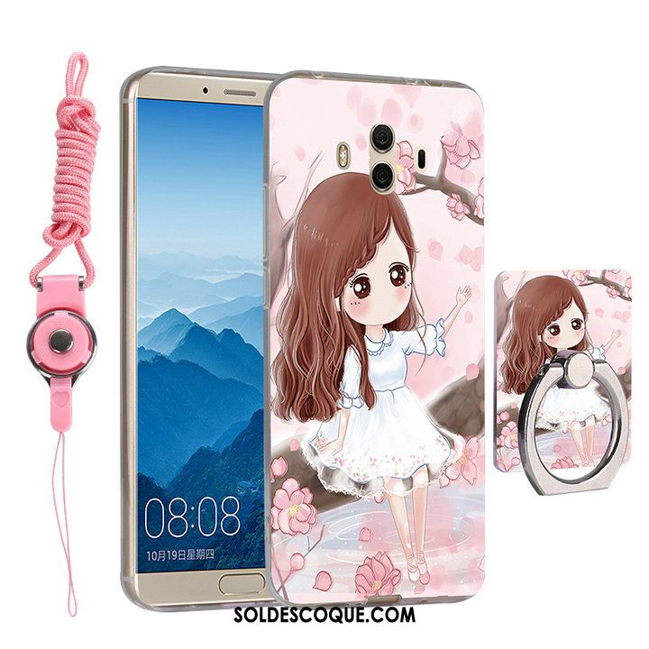 Coque Huawei Mate 10 Silicone Incassable Rose Téléphone Portable Fluide Doux Pas Cher