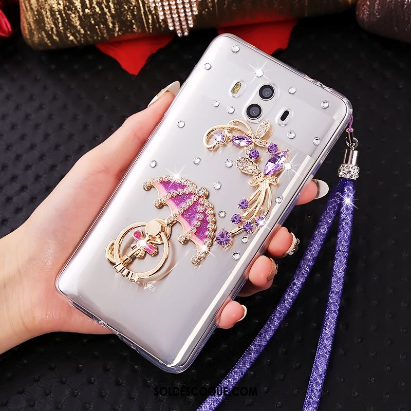 Coque Huawei Mate 10 Transparent Strass Ornements Suspendus Fluide Doux Téléphone Portable En Vente